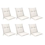 Beautissu matelas coussin pour chaise fauteuil de jardin terrasse base nl 100x50x6cm - set de 6 - nature ...