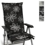 Beautissu matelas coussin pour chaise fauteuil de jardin terrasse flores 120x50x6cm - haut dossier