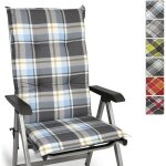 Beautissu matelas coussin pour chaise fauteuil de jardin terrasse sunny bk bleu 120x50x6cm - haut dossier ...