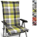 Beautissu matelas coussin pour chaise fauteuil de jardin terrasse sunny gr vert 120x50x6cm - haut dossier ...