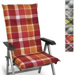 Beautissu matelas coussin pour chaise fauteuil de jardin terrasse sunny ro rouge 120x50x6cm - haut dossier ...