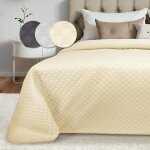 Beautissu olivia ? grand couvre lit 220x240 cm jet de lit matelass ? couverture creme jet de lit respirant ...