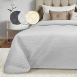 Beautissu olivia ? grand couvre lit 220x240 cm jet de lit matelass ? couverture gris jet de lit respirant ...