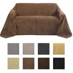 Beautissu romantica couverture 210x280cm marron clair - plaid - couvre - lit ou sofa jet� de canap� effet ...