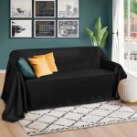 Beautissu romantica couverture 210x280cm noir - plaid - couvre - lit ou sofa jet de canap effet velours ...