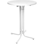 Beautissu table haute pliante outdoor sylt Ø 70 cm blanc - table mange debout ronde - table de bistro ... Beautissu table haute pliante outdoor sylt Ø 70 cm blanc - table mange debout ronde - table de bistro ...
