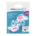 Bebe confort sucette natural physio 0 - 6 mois x2 - silicone - fushia
