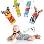 Hochet b�b� b�b� poignet et chaussettes hochet jouet eveil bebe montessori - motif animal mignon id�al ...