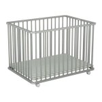 Bebe9 essentiel - parc bois pliant alizee 2 75x100cm gris Bebe9 essentiel - parc bois pliant alizee 2 75x100cm gris