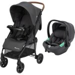 Bebeconfort misty duo poussette duo sige auto gr0 + r129 grand panier0  4 ans0  22 kgadaptateurs mineral ...