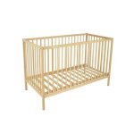 Bebeconfort poppy lit  barreaux bois naturel 3 niveaux ajustables 60x120 cm ds la naissance jusqu ...