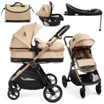 Bebelissimo - poussette combin�e trio 3 en 1 - si�ge auto 0 + iris ? nacelle ? base isofix - jambe de ...