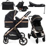 Bebelissimo - poussette combin�e trio 3 en 1 - si�ge auto 0 + iris ? nacelle ? base isofix - jambe de ...