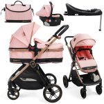 Bebelissimo - poussette combin�e trio 3 en 1 - si�ge auto 0 + iris ? nacelle ? base isofix - jambe de ...