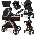 Bebelissimo - poussette combin�e trio 3 en 1 - si�ge auto 0m - nacelle - d�s la naissance - jusqu?� 22kg ...