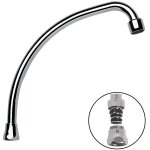 Bec universel luxe col de cygne chrome - ecrou 20 / 27 - longueur 250 mm - plomberie. fr