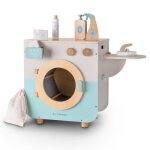 Beeloom - ecolaundry - jeu dimitation de machine  laver en bois pour enfants + 3 ans