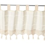 Beige demi rideau dcoration de fentre voilage tissu rideau courte en conton pour petit fentre chambre ...