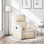 Beige tissu chaise de relaxation 1 personne - magnifique fauteuil inclinable beige tissu microfibre 75x895x103 ...