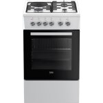 Beko - fss53000dw - cuisinire 50 cm - 3 gaz + 1 electrique - 60 l - convection naturelle - blanc