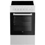 Cuisinière - beko - fss57100gw - 4 vitrocéramiques - four convection 60l - blanc Cuisinière - beko - fss57100gw - 4 vitrocéramiques - four convection 60l - blanc