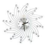 Horloge murale - bel - mod�le soleil - m�tal - design moderne - diamants d�coratifs