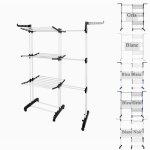 Belfoyer schoir  linge extensible pliable - tendoir mobile grand capacit - 75 - 142 x 64 x 170 cm ...