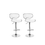 Beliani - lot de 2 chaises de bar en simili - cuir blanc conway Beliani - lot de 2 chaises de bar en simili - cuir blanc conway