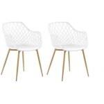Lot de 2 chaises de salle � manger blanches nashua