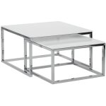 Beliani - lot de 2 tables basses blanches brea Beliani - lot de 2 tables basses blanches brea