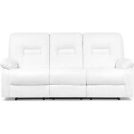 Beliani - canap 3 places en simili - cuir blanc avec position rglable bergen