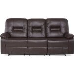 Beliani - canap� 3 places en simili - cuir marron avec position r�glable bergen