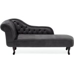 Beliani - chaise longue chesterfield grise en daim nimes