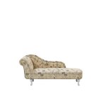 Beliani - chaise longue chesterfield en tissu imprimé beige côté gauche nimes Beliani - chaise longue chesterfield en tissu imprimé beige côté gauche nimes