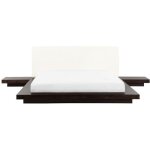 Beliani - lit japonais 160 x 200 cm marron fonc zen