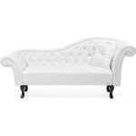 Mridienne chesterfield blanche ct droit lattes