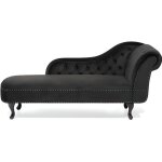 M�ridienne chesterfield c�t� droit en velours noir nimes