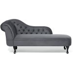 Mridienne chesterfield en velours gris nimes