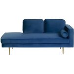 Mridienne en velours bleu marine ct droit miramas