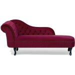 Méridienne en velours rouge bordeaux côté gauche nimes Méridienne en velours rouge bordeaux côté gauche nimes