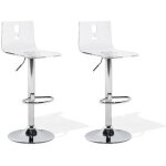 Beliani - set de 2 chaises de bar transparentes blanches busan