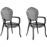 Set de 2 chaises de salle � manger transparentes noires vermont ii