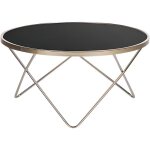 Table basse ronde noire et dorée meridian ii Table basse ronde noire et dorée meridian ii