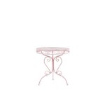 Beliani - table ronde de jardin bistrot en m�tal rose albinia