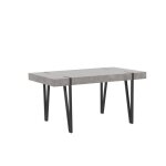 Beliani - table de salle  manger effet bton et noir 150 x 90 cm adena