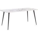 Beliani - table de salle à manger effet marbre blanc 160 x 80 cm santiago Beliani - table de salle à manger effet marbre blanc 160 x 80 cm santiago