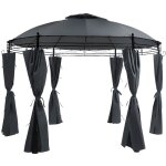 Beliani - tonnelle de jardin gris graphite ronde ? 368 cm safara