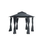 Beliani - tonnelle de jardin hexagonale gris graphite ? 350 cm portel
