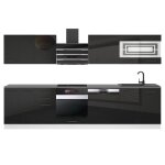Belini cuisine equipee complete - 300 cm lucy meuble de cuisine complte avec plan de travail noir trs ...