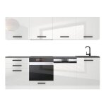 Belini cuisine equipee complete alice meuble de cuisine complets - 240 cm. sans plan de travail blanc ...